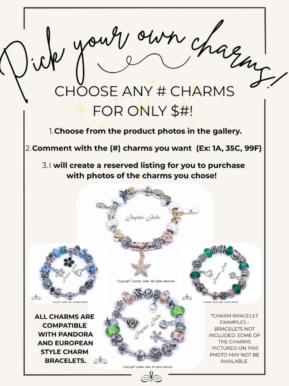 COMING SOON - Pick Your Own Charms or Beads for Charm Bracelets - Pandora Style - Picture 2 of 2
